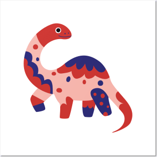 Cartoon Brontosaurus Dino Posters and Art